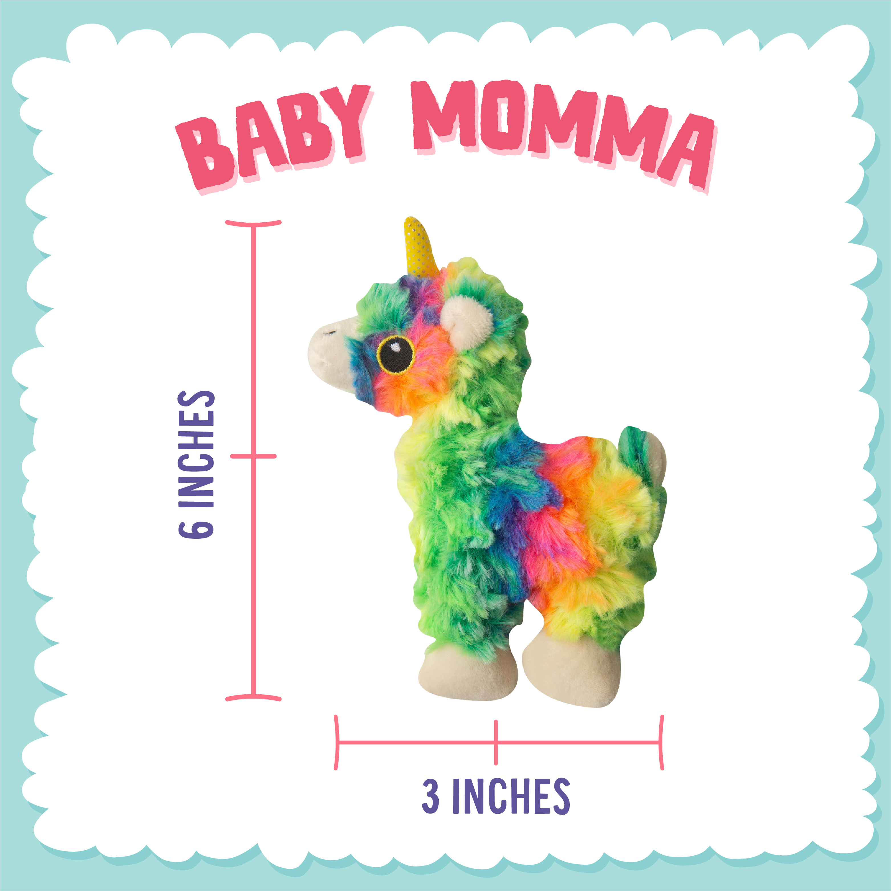 SnugArooz Baby Momma the Llama Plush Dog Toy 5"