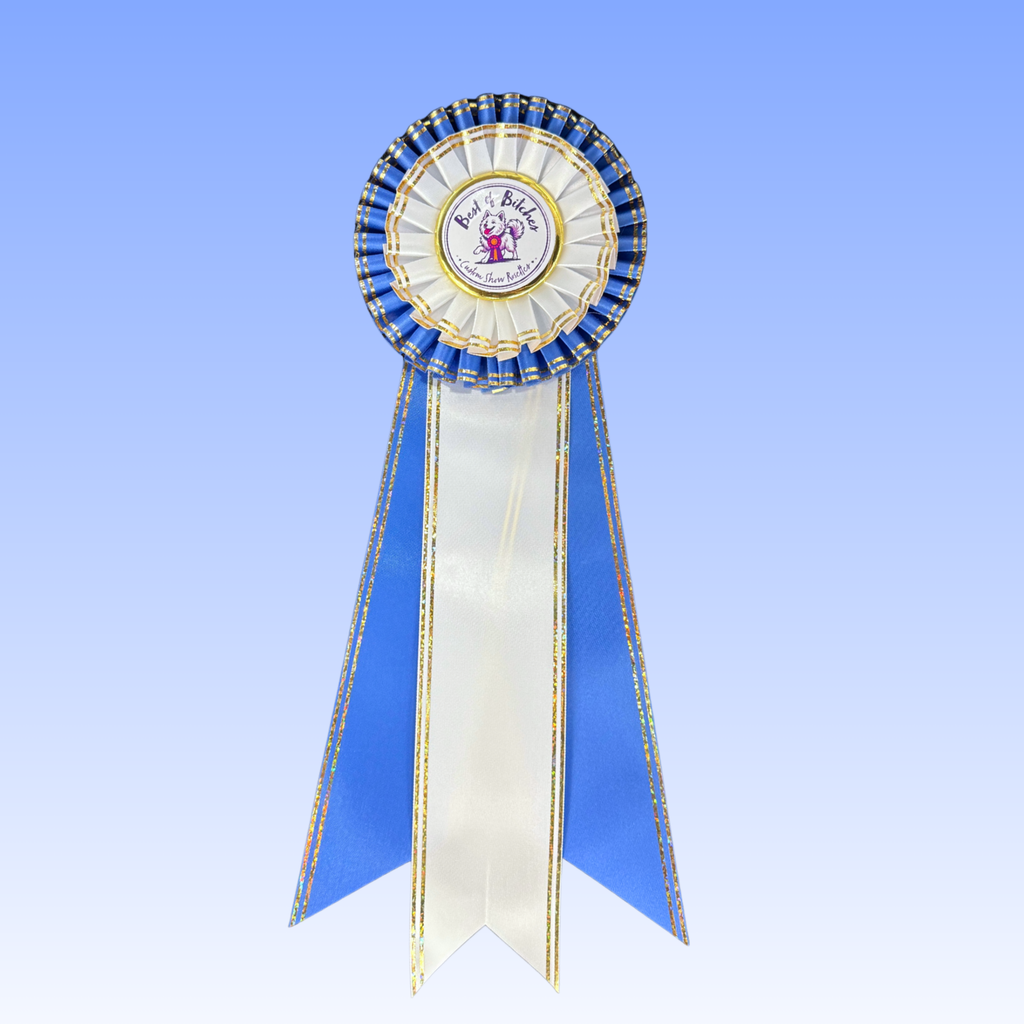 "Bling My Flat" Deluxe 5" Custom Rosette – Celebrate Your Dog Winning!