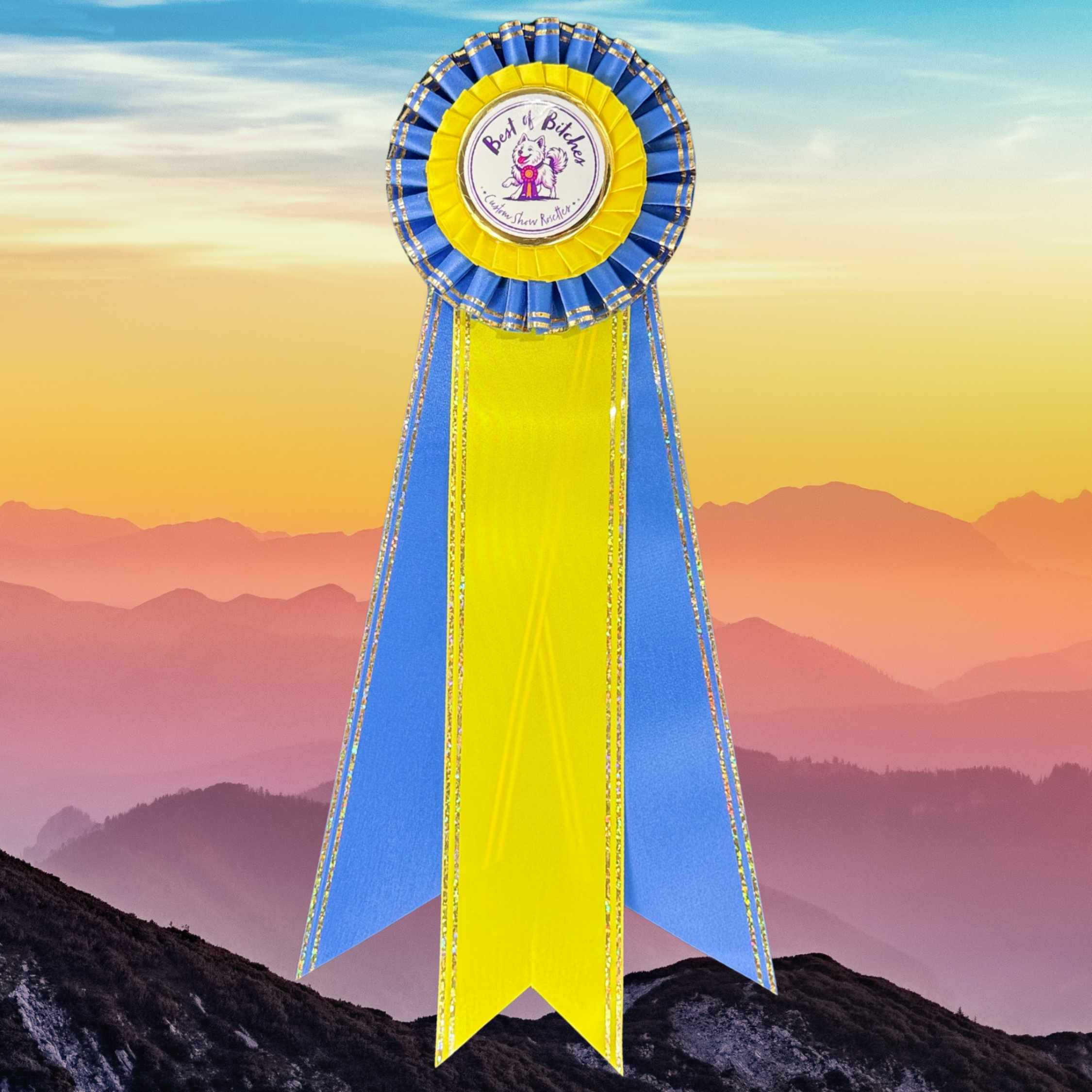 "Bling My Flat"- 4" Rosette Head with 3-12" streamers