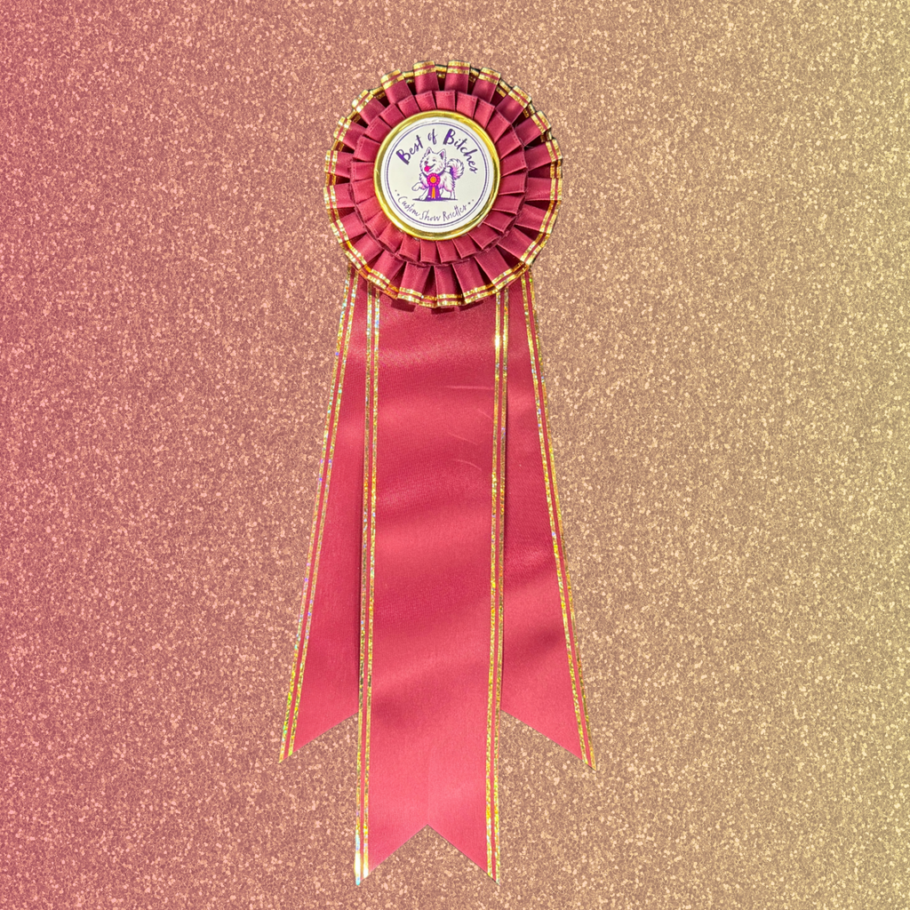 "Bling My Flat" Deluxe 5" Custom Rosette – Celebrate Your Dog Winning!