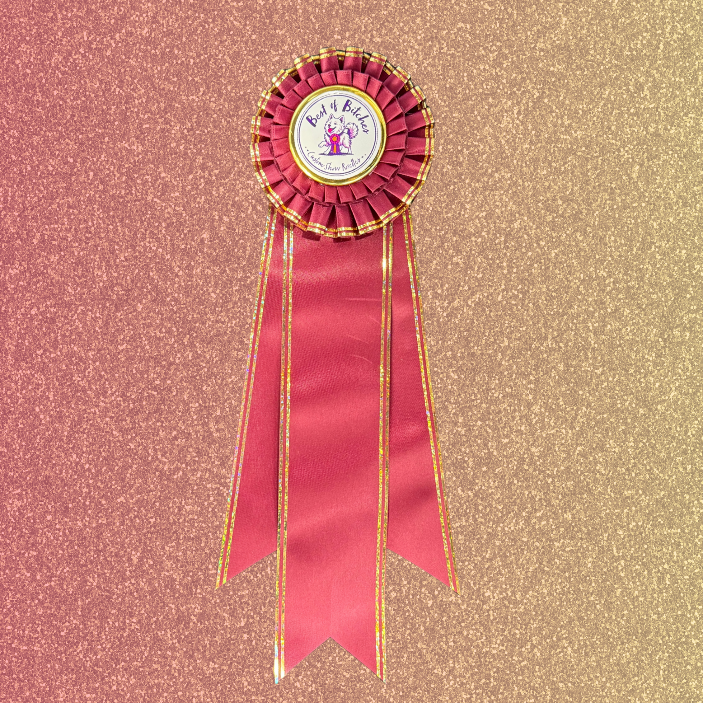 "Bling My Flat" Deluxe 5" Custom Rosette – Celebrate Your Dog Winning!