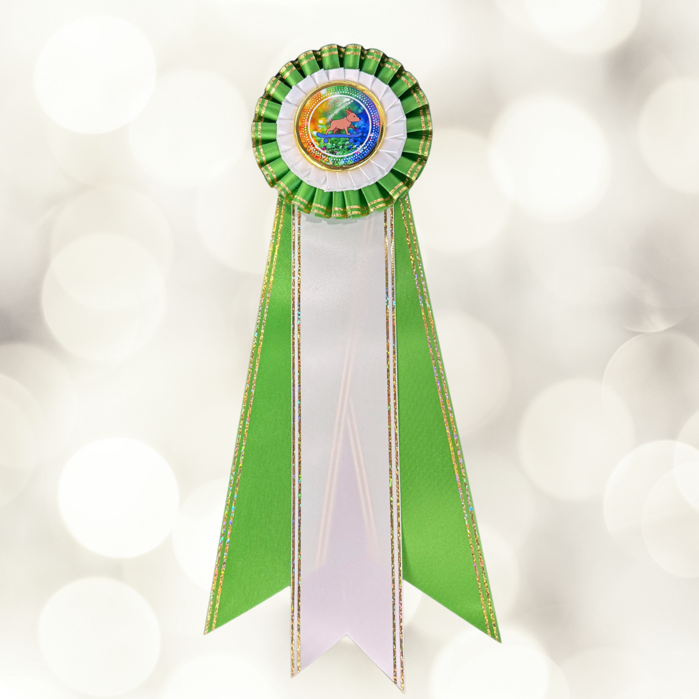 "Bling My Flat"- 4" Rosette Head with 3-12" streamers