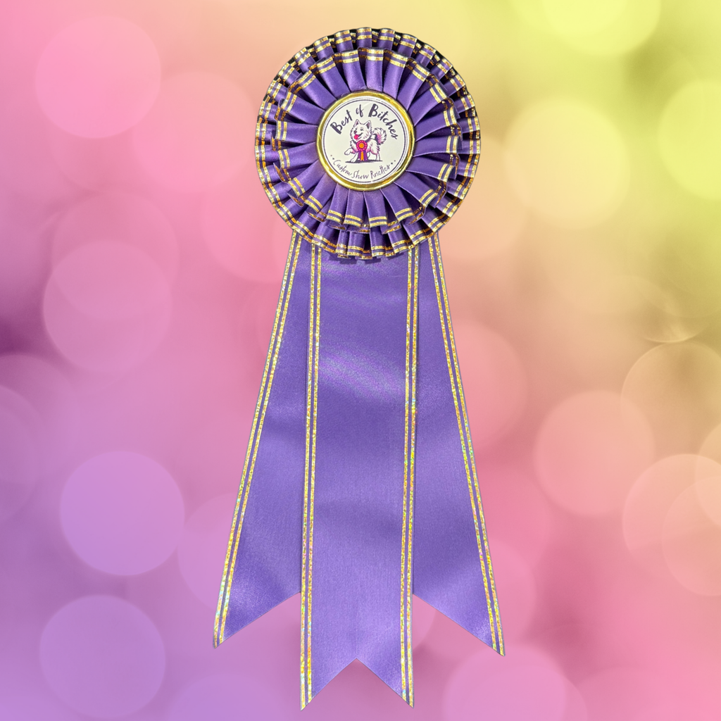 "Bling My Flat" Deluxe 5" Custom Rosette – Celebrate Your Dog Winning!