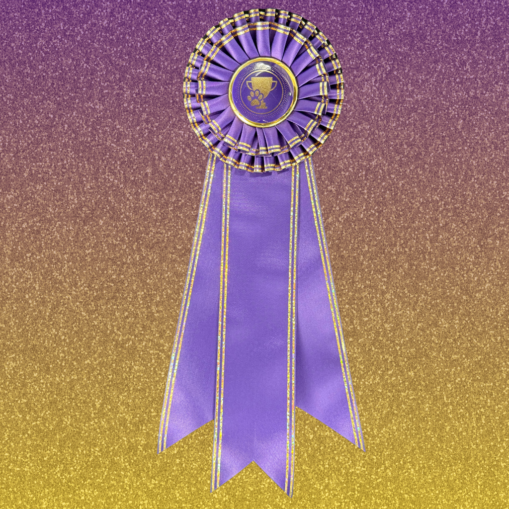 "Bling My Flat" Deluxe 5" Custom Rosette – Celebrate Your Dog Winning!