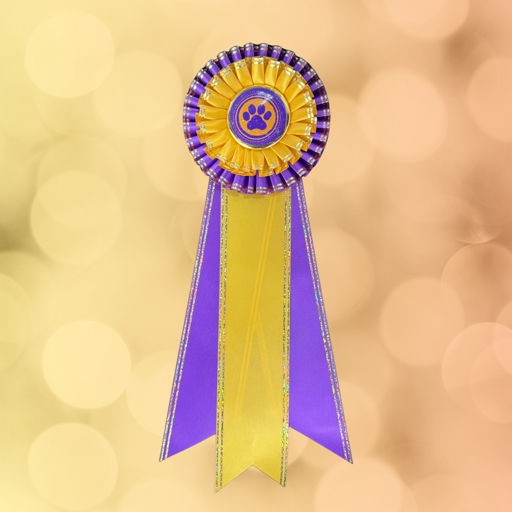 "Bling My Flat" Deluxe 5" Custom Rosette – Celebrate Your Dog Winning!