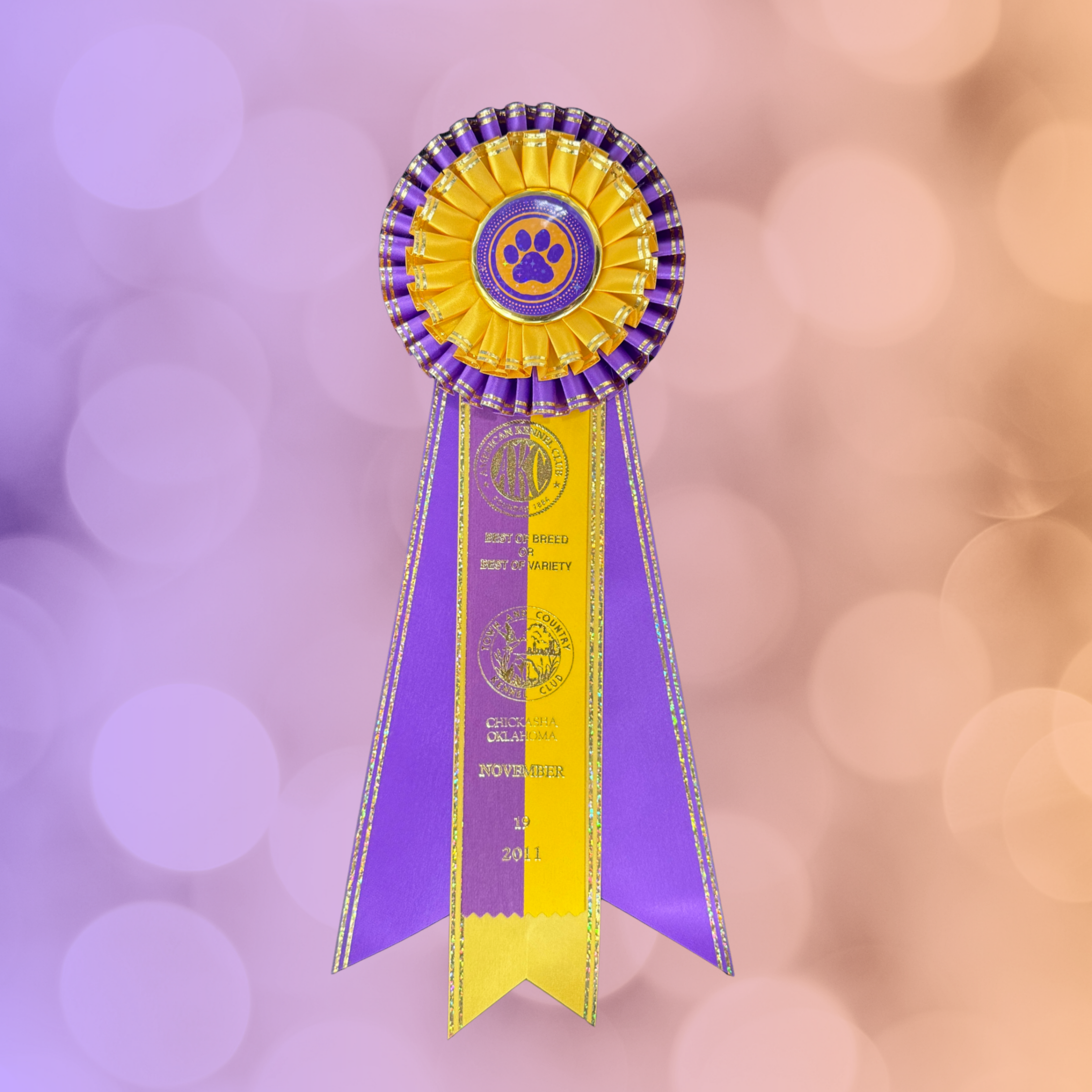"Bling My Flat" Deluxe 5" Custom Rosette – Celebrate Your Dog Winning!