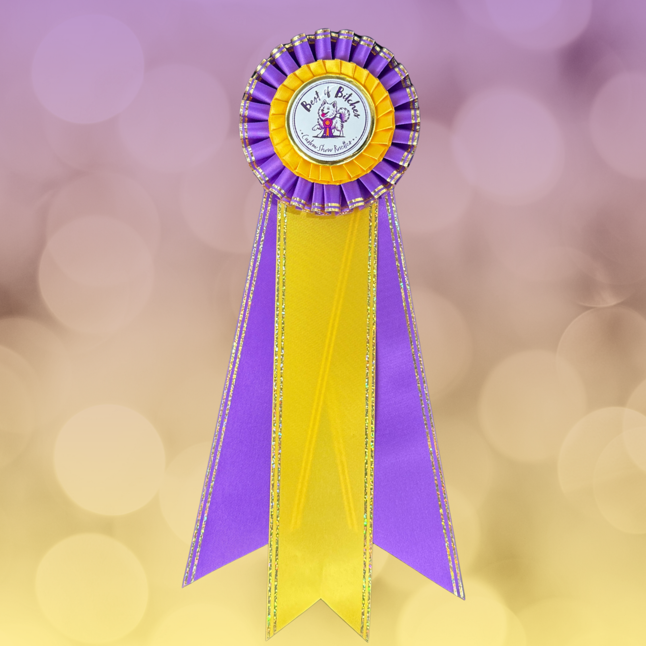 "Bling My Flat"- 4" Rosette Head with 3-12" streamers