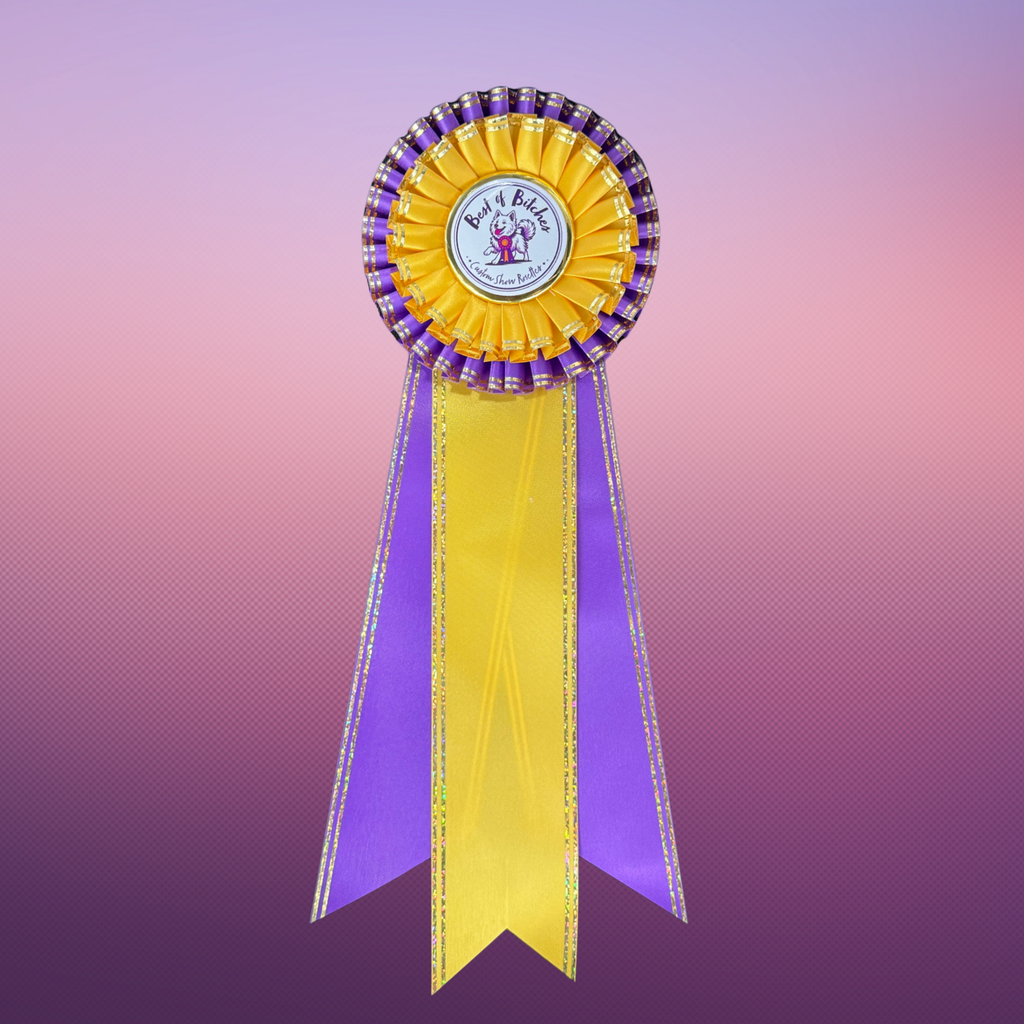 "Bling My Flat" Deluxe 5" Custom Rosette – Celebrate Your Dog Winning!
