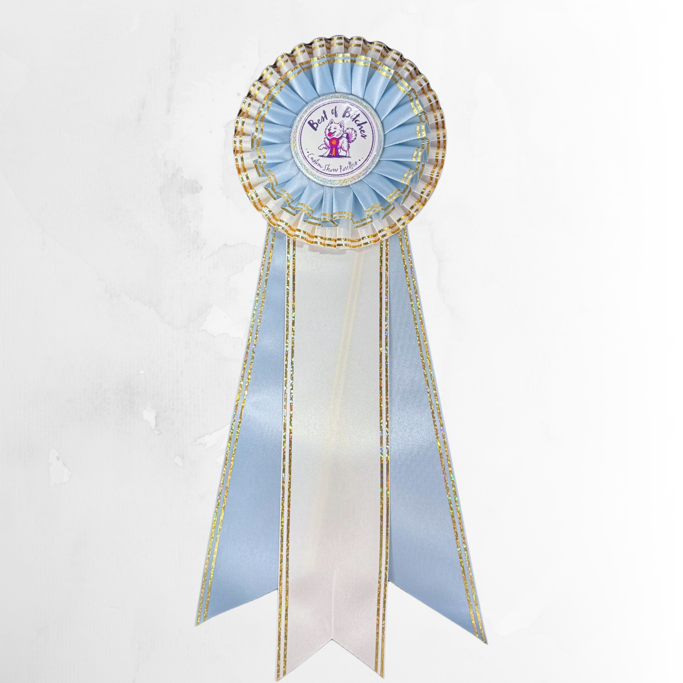 "Bling My Flat" Deluxe 5" Custom Rosette – Celebrate Your Dog Winning!