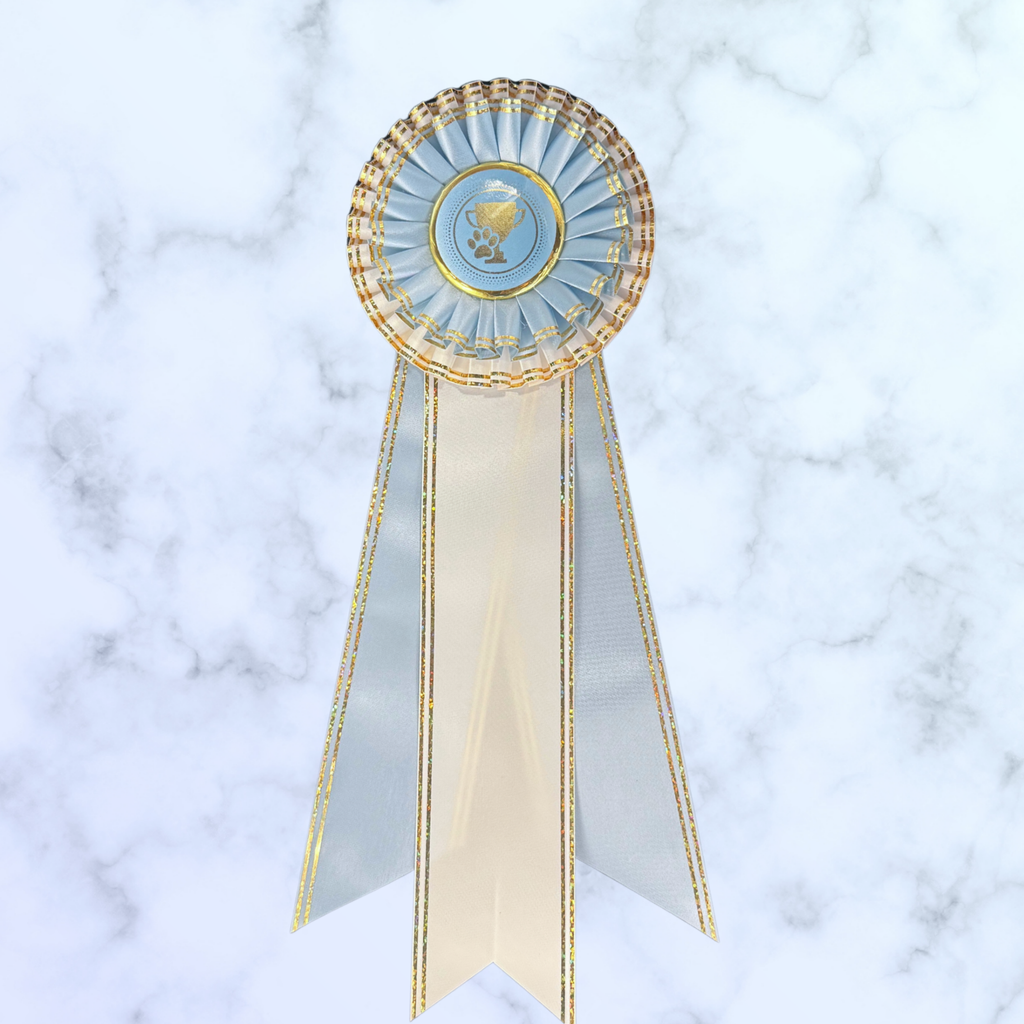 "Bling My Flat" Deluxe 5" Custom Rosette – Celebrate Your Dog Winning!